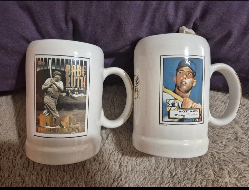 Mickey Mantle & Babe Ruth Beer Stein/Mug Yankees MLB Baseball