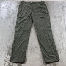 REI Co-op Pants Mens 36x32 Green Nylon Hiking Outdoors Elastic Waist Pockets
