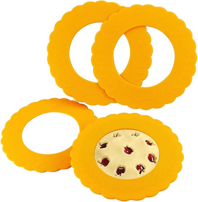 Mini Silicone Pie Shield 4 Pack, Pie Crust Protector Shield for Mini Pie Pans, B