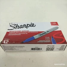 *Deformed Box* 12ct Sharpie Permanent Markers Blue Fine 30003