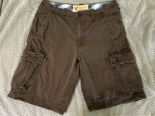 American Eagle Outfitters Mens Cargo Shorts Brown Classic Length GC 33.5" waist