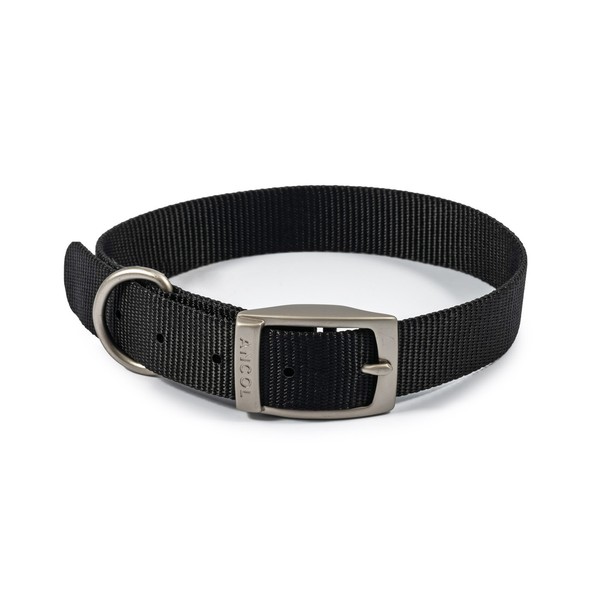 Ancol Viva Nylon Halsband Schwarz WitterungsbestäNdig Schnellverschluss GrößE14-image