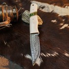 9.2" Hunting EDC Damascus Knife Handmade Full Tang Resin Handle Leather Sheath — photo 4