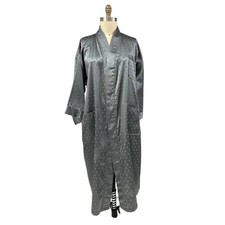 Vintage Christian Dior Monsieur Silver Robe Mens OS Lounge Coat 80s 90s