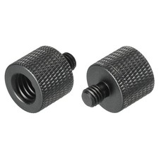 Mic Stand Adapter 3/8 Female M6 Male Camera Screw Thread Black 2 Pack