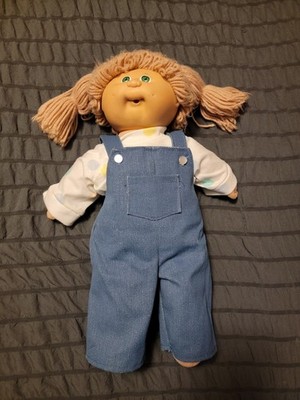 Cabbage Patch Kids 1985 Play Doll Blonde Yarn Hair Shoes Overalls Shirt