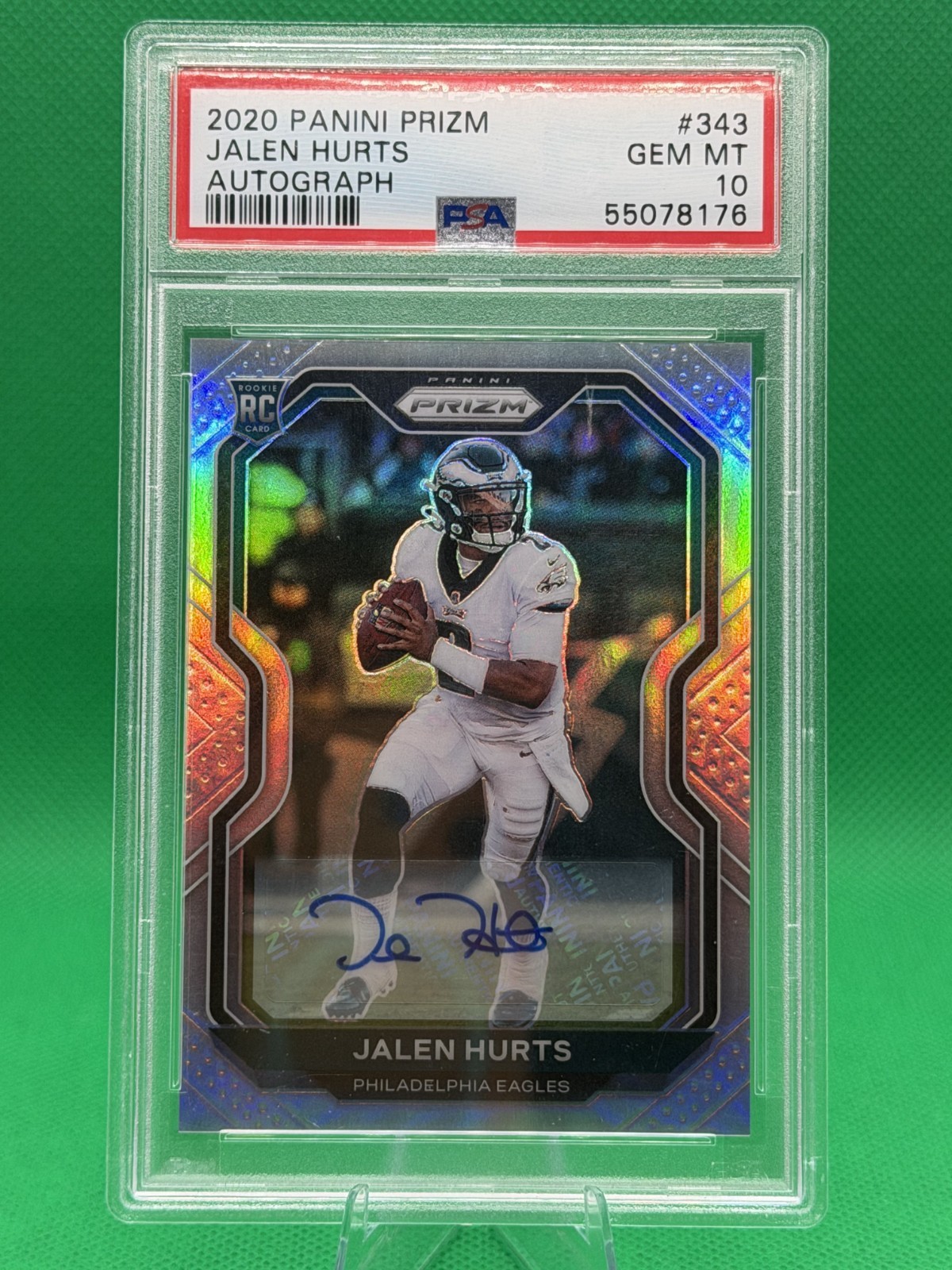 2020 Prizm Jalen Hurts #343 Auto Prizm PSA 10