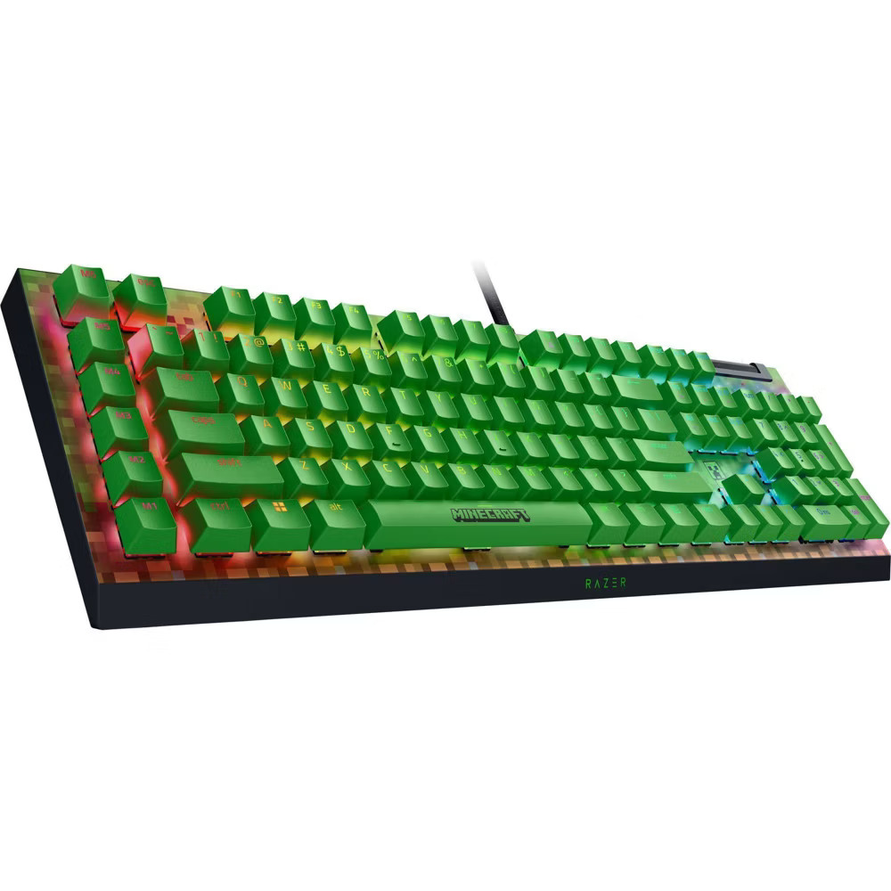 Razer BlackWidowV4 X Gaming Keyboard Green Switch - Minecraft Edition: