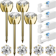 12 Pcs Ear Piercing Kit Disposable Ear Piercing Gun Kit with 4 Pcs 6 Prong Setti