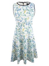DKNY Women's Floral-Print Fit & Flare Dress