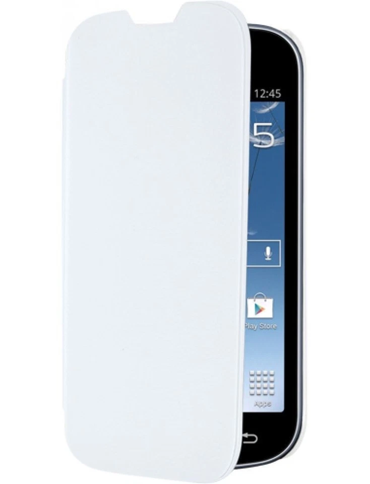 ETUI FOLIO A RABAT SAMSUNG GALAXY TREND BLANC ECO-CUIR (PU) - Photo 1/1