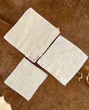 Set of Three White Handkerchiefs