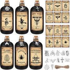 31 Pcs Halloween Potion Bottles Set Including Glass Apothecary Bottles with Cork