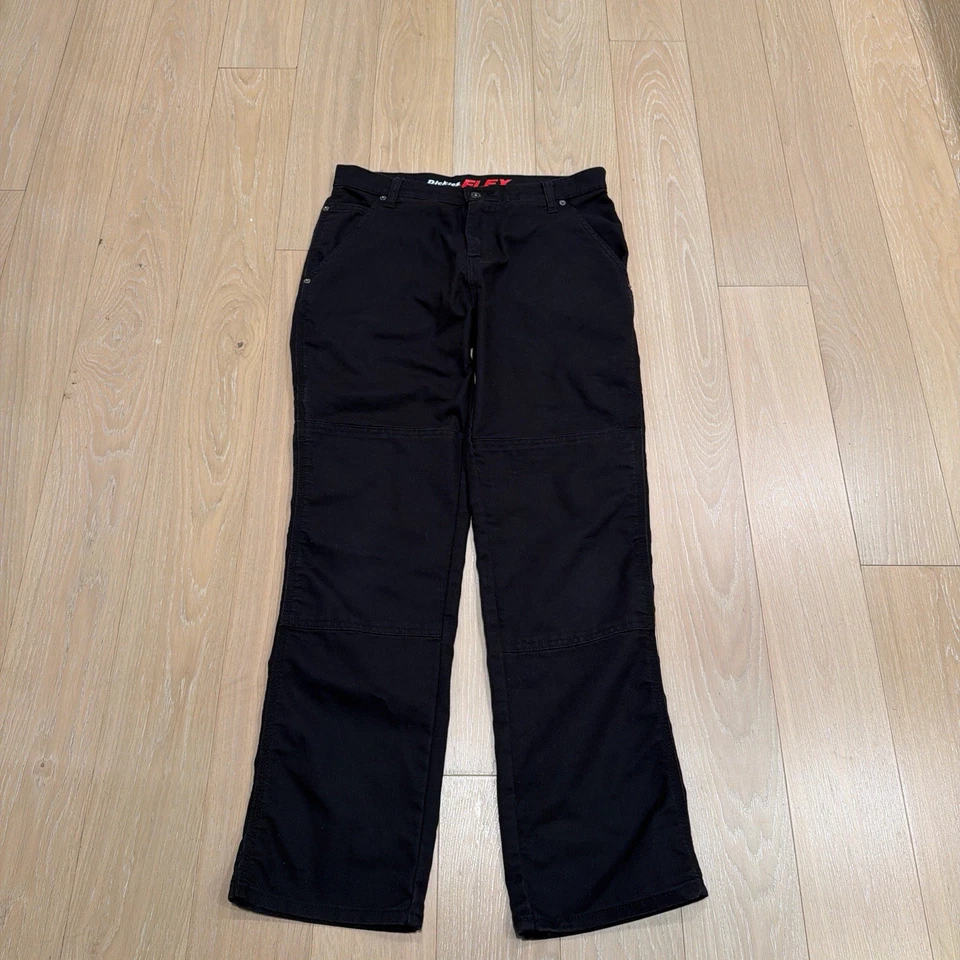 Calça de Trabalho Vintage Dickies Flex Preta Joelho Duplo 30x30 EXCELENTE ESTADO - Imagem 2 de 4