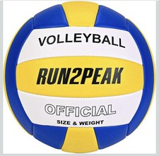 NEW Run2Peak Soft Volleyball Ball Official, Blue/Gold/White