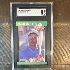 Donruss 1989 The Rookies #3 Ken Griffey Jr Seattle Mariners SGC 8 Rookie
