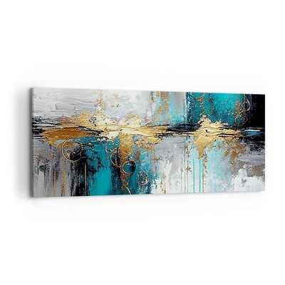 Wandbilder 120x50cm Leinwandbild Art Deco Stück Modern Groß Bilder Art Wanddeko