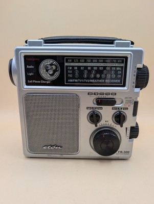 Eton FR-300 Crank AM/FM/TV/Weather Emergency Radio/Lights Solve W/case& Manuals