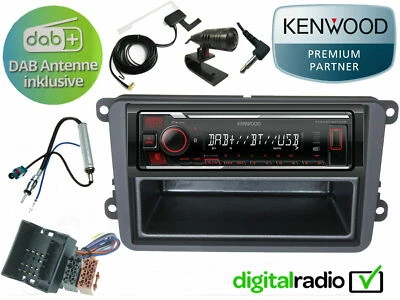 Kenwood Bluetooth DAB+ USB Radio inkl DAB Antenne passend für VW Caddy 03 - 20 - Bild 1 von 4