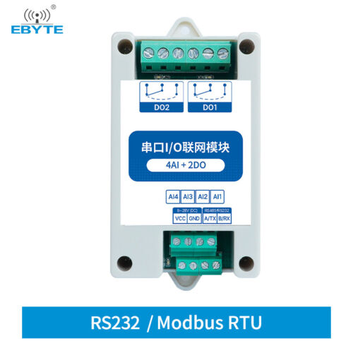 EBYTE 4DI+2DO 8 uscite digitali ModBus RTU seriale RS485 installazione ferroviaria 8~28DC - Foto 8 di 9