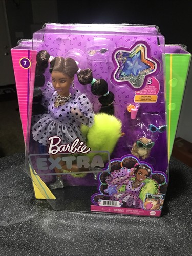 Barbie Extra Puppe #7 mit Haustier 15 Styling Stücke Pferdeschwänze Mattel