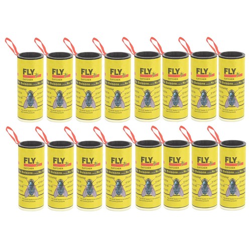 16pcs Fruit Fly Strips Traps Hang Sticky Ribbon Fly Paper Indoor/Outdoor Catcher