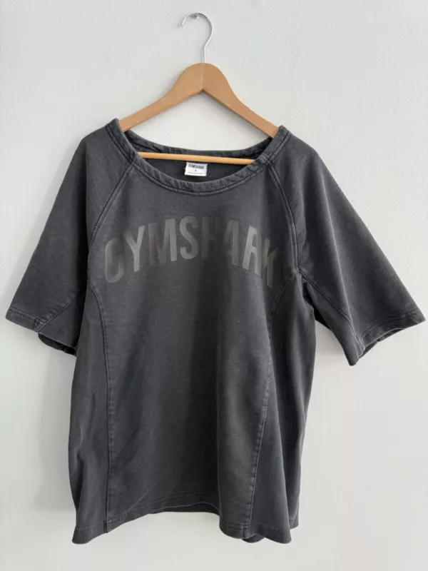 gymshark terry knit logo faded shirt