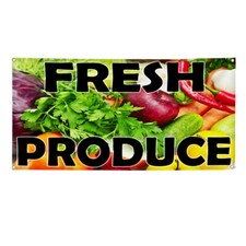 Vinyl Banner Multiple Sizes Fresh Produce Weatherproof Industrial Yard Signs