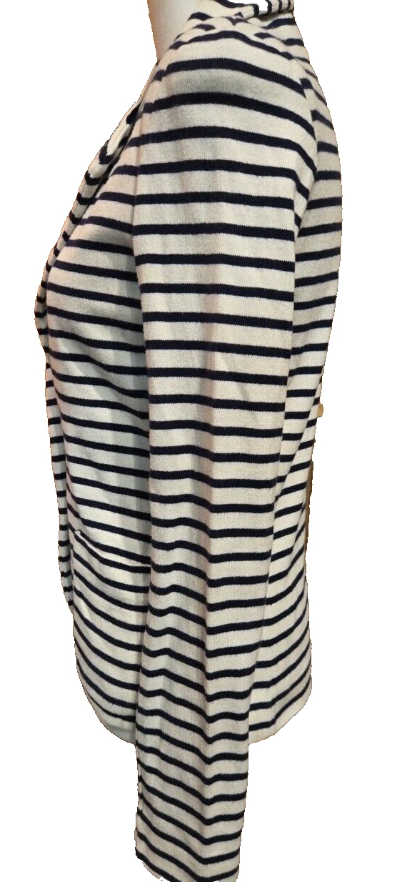 Giacca blazer TORY BURCH blu navy e bianco a righe con bottoni taglia XS