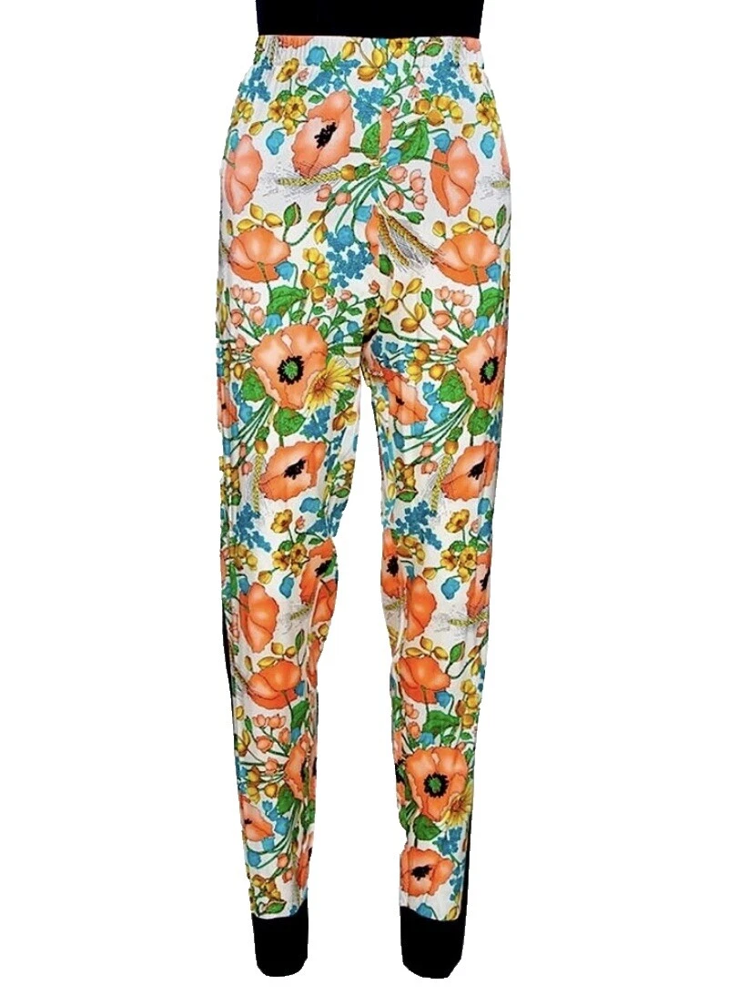 Silk Striped Regular Size Pants for Women