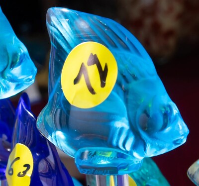 Rare Lalique Crystal Aquarium Sculpture 100 Fish w/Custom Display