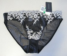 Wacoal Embrace Lace underwear panty Black White sz L New Tag
