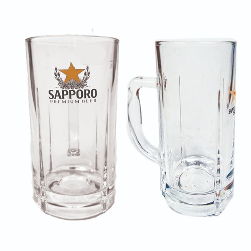 SAPPORO 2 x BEER TANKARD PINT GLASSES 620/500ml BNWOB JAPAN MAN CAVE - Picture 1 of 1