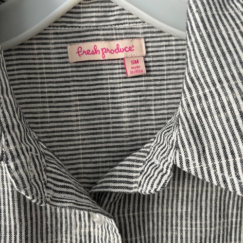 Fresh Produce Shirt Long Sleeves Lightweight Button Front Blouse Gray Sz Small - Picture 4 of 9
