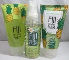 Bath & Body Works 2.5oz small Body Cream Shower Gel Mist set Fiji Pineapple Palm