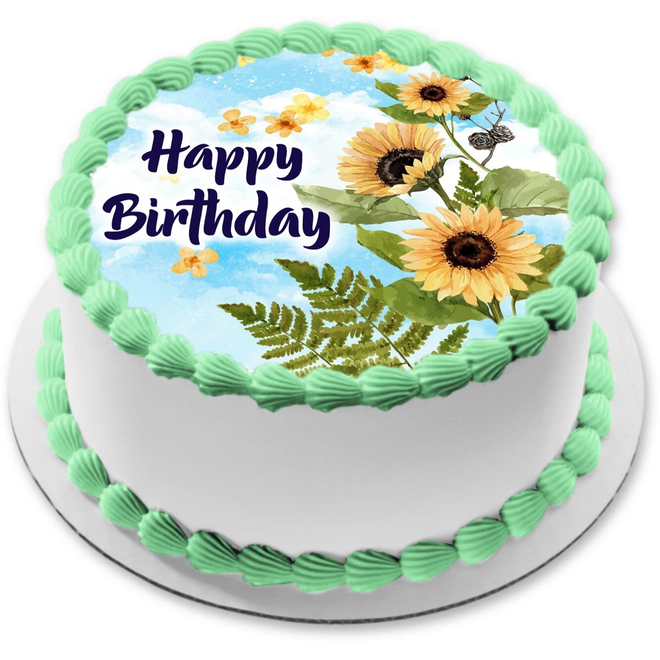 Sonnenblume Tortenaufleger essbar Muffin Party Deko Geburtstag Mitbringsel Karte