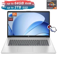 2025 HP Laptop Computer 17.3" FHD Hexa-Core AMD Ryzen 5 7430U UpTo 64GB 2TB SSD