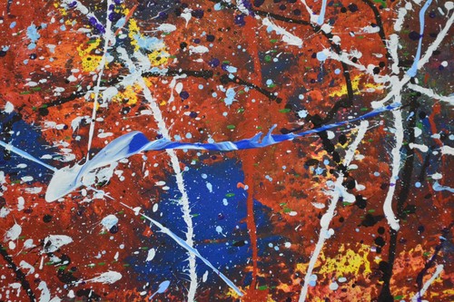 Pollock/Richter style Professional Painting 84”X62” (7 Foot) Abstract Modern XL - Picture 15 of 18