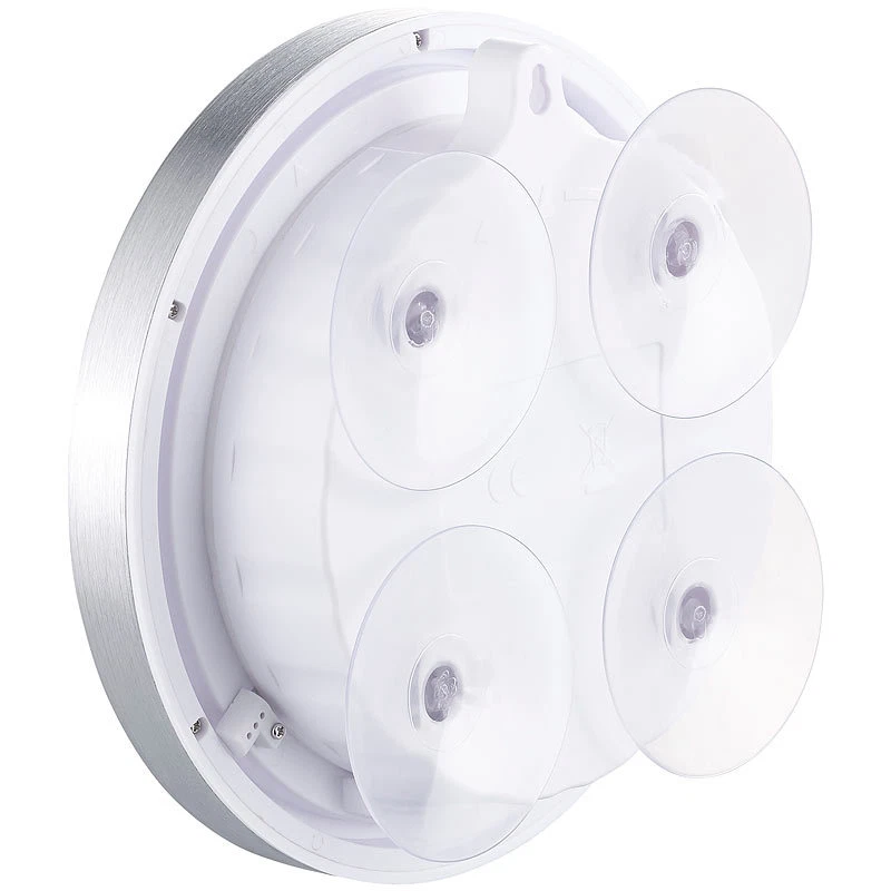 St. Leonhard Badezimmer-Wanduhr mit LCD-Thermometer und Aluminium-Rahmen, IPX4 - Bild 4 von 4