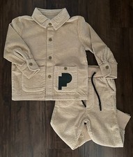Kids Unisex Corduroy Jacket Pants Set l Beige Size 4