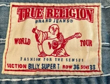 True Religion Jeans Billy Super T Mens 36 x 33 Blue Thick Rope Stitch Vtg USA