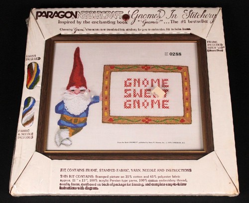 Kit De Broderie Vintage Paragon Needlecraft - Champignons Joyeux Pour Couverture Afghane - Années 70