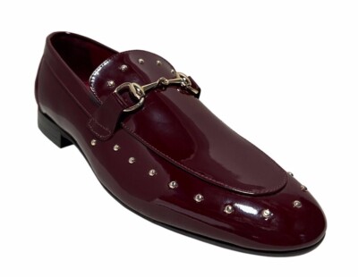 Sigotto Uomo Men's Slip On Burgundy Patent Leather Dress Shoes 6526 | eBay