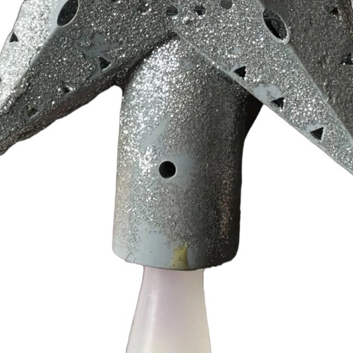 11,4"" | Topper albero LED Holiday Time argento proiezione stella illuminata" - Foto 4 di 5