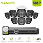SANNCE 5MP POE Audio Recording Security Camera System AI Detection IR Night IP67