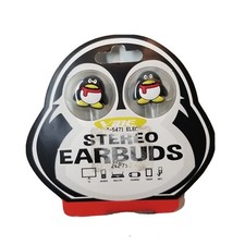 Vibe Molded Penguin In-Ear Stereo Earbuds NEW sealed in package