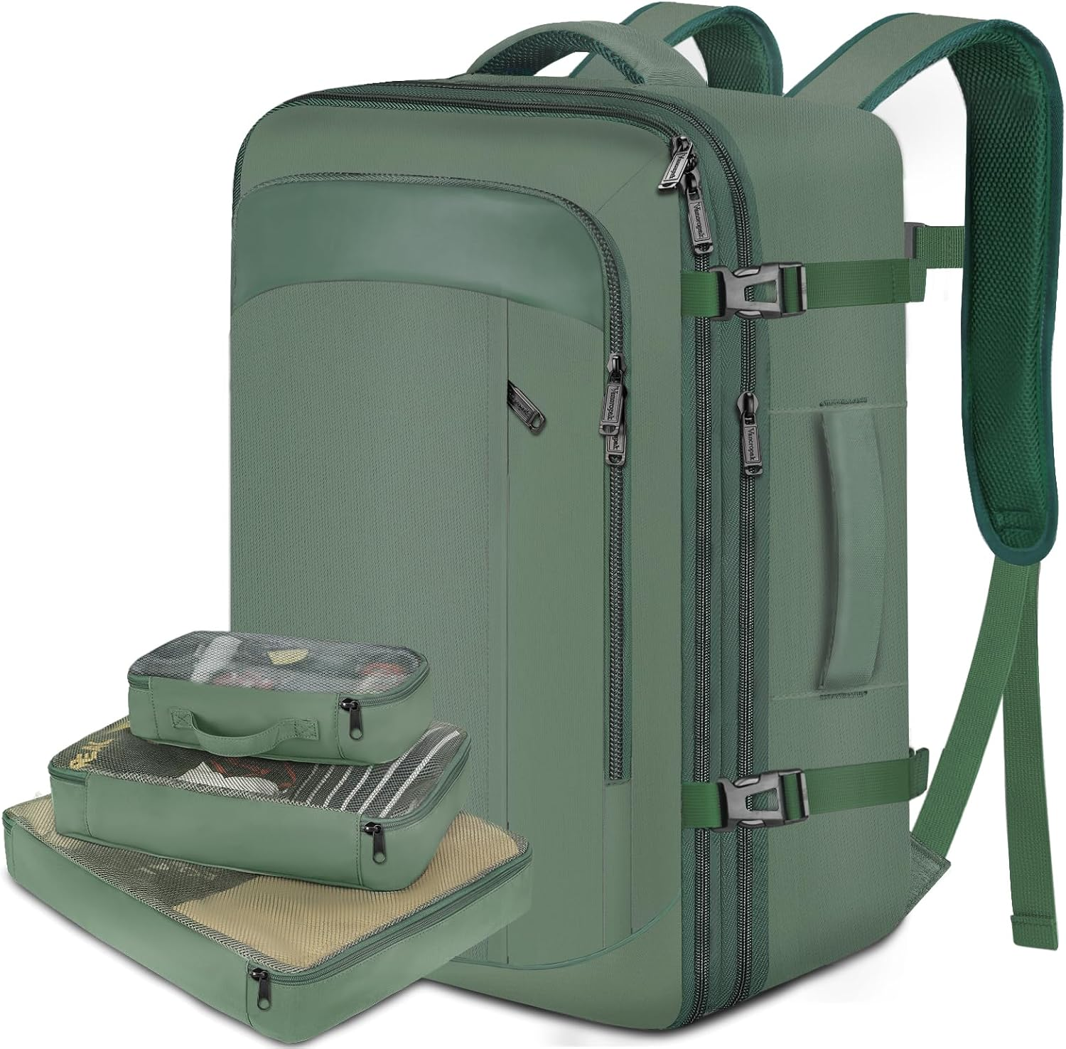 40L Flight Approved Carry On Backpack with 3 Packing Cubes for Travel