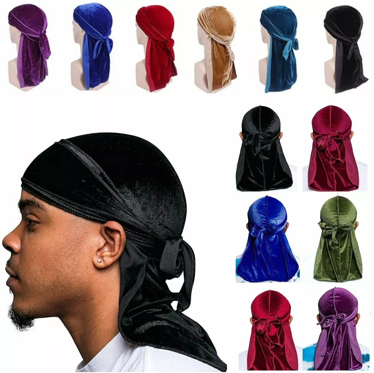  54 Pieces Silk Durags for Men Women 18 Colors Durags