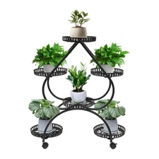 Heart-shaped Potted Plant Stand, Flower Pot Holder, Planter Rack Black