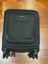 Amazon Basics 17” Carry On Luggage Softside Spinner TSA Lock Black NEW